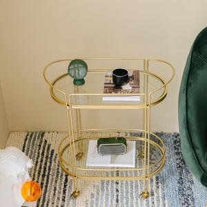 Carrello Mobile per ristoranti in metallo moderno carrello per bevande Hotel Club KTV per banchetti carrello per dolci di lusso a doppio strato - Product Image 2