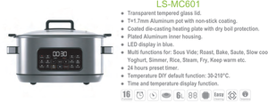 Olla de Cocción Inteligente con Control por Teléfono Móvil, <span class=keywords><strong>Recetas</strong></span> DIY de Consumidores, Pantalla de Tiempo y Temperatura, Multifunciones, para Cocción Sous Vide - Product Image 2