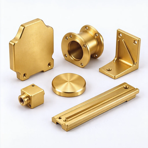 Piezas de Fabricación CNC de Latón de Alta Precisión, Bloque de Fijación de Latón Personalizado, Brida de Conexión y Carcasa Hueca para Automatización - Product Image 1
