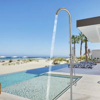 Robinet de douche en acier inoxydable finition brossée pour extérieur, villa, jardin, colonne de lavage des pieds, hôtel, certifié CE SASO UPC