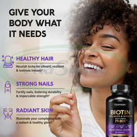 Capsules de croissance capillaire VitaSpring OEM à la biotine, complément pour cheveux, peau et ongles, 1000mcg 15000mcg, collagène, kératine, vitamine, capsules de biotine