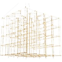 Cube miroir infini en laiton personnalisé avec éclairage LED blanc chaud à faisceau 360° pour la décoration de hall d'hôtel