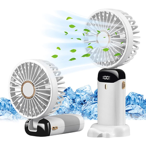 مروحة محمولة باليد قابلة للطي 5 سرعات مروحة مكتب مروحة قابلة للشحن USB مع شاشة عرض ضوئي LED - Product Image 1