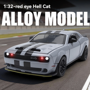 Coche de Metal a Escala 1:32 DC Challenger Charger SRT, con Amortiguador, Simulación de Sonido y Luz, Puertas Abatibles, Modelo de Coche de Aleación - Product Image 2