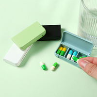 Mini boîte à pilules portable en plastique avec logo personnalisé, cadeau promotionnel, petite boîte à pilules pour 3 prises quotidiennes, boîte de rangement pour vitamines pour pharmacie