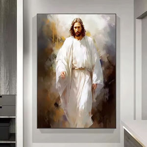 Arte Religioso de Pared al <span class=keywords><strong>por</strong></span> Mayor, Impresión de <span class=keywords><strong>Dios</strong></span> Jesús, Decoración Moderna para Sala de Estar, Sala de Oración, Pintura en Porcelana de Cristal - Product Image 1