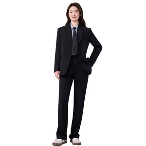Women's Grey Suit <b>Set</b> Polyester Fabric Anti-Wrinkle <b>Office</b> Lady Spring Full Sleeve Professional Wear - Product Image 5