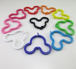 Cầu Vồng chuột đầu hình dạng móc chìa khóa kim loại đồ trang sức chia vòng chìa khóa - Product Image 2