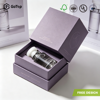 Caja de Regalo de Lujo para Suero de Lavanda, con Tapa y Base, Personalizable con Logotipo, Caja Rígida de Cartón para Set de Cuidado de la Piel