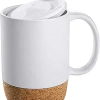 Tasse en céramique au design moderne et créatif avec motif de poignée, cadeau d'affaires personnalisable, base en liège, tasse à café/lait