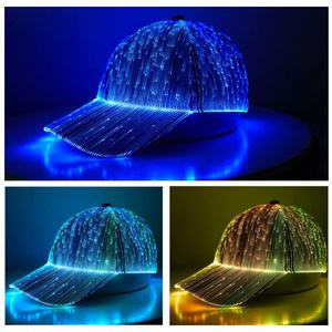 Gorra de Béisbol Luminosa con Luces LED de 7 Colores Personalizables, Recargable por USB, con Fibra Óptica Brillante para Fiestas - Product Image 3
