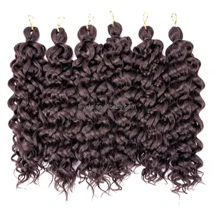 Fashion Synthetic Ombre Wavy Braids Afro Curly Crochet Hair 18inch Deep Wave Twist Hawaii Curls Crochet Hair Extension