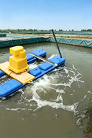 Aérateur de fond pour bassin aquacole, machine d'aération flottante avec hélice submersible pour bassin à poissons de 500 à 1500 m²