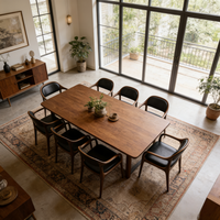 Chaise de salle à manger moderne minimaliste nordique en bois de noyer massif avec dossier en cuir pour la maison, le bar et l'hôtel