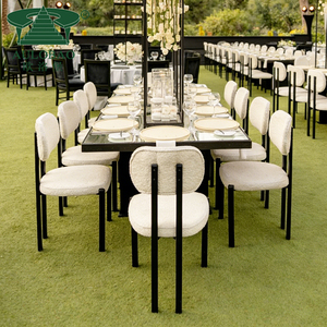 เก้าอี้รับประทานอาหารหุ้มผ้ากำมะหยี่บุคลีคดีไซน์เรียบง่ายทันสมัยสำหรับงานปาร์ตี้ - Product Image 3