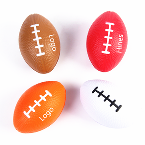 Cheap Promotional Round Pu Foam Rugby Stress Ball With Logo