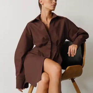 Robes d'automne pour femmes, nouvelle collection, style décontracté, robes polo amples, robes en lin de haute qualité pour femmes d'affaires - Product Image 2
