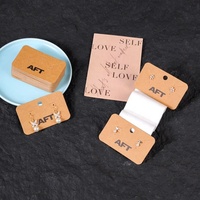 Étiquettes en papier kraft vierges en gros, rectangulaires arrondies, pour bijoux, supports pour boucles d'oreilles, cartes cadeaux pour clous d'oreilles, impression numérique