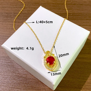 Collar Minimalista de Acero Inoxidable 304 Chapado en Oro con Colgante Geométrico de Flor con Circonita y Cadena de Cable - Product Image 4