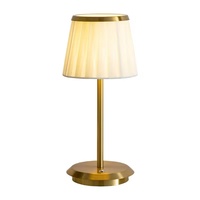 Vente en gros Mini lampe de table décorative rechargeable à gradateur tactile en tissu sans fil doré