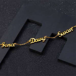 Collier personnalisé TD avec plusieurs noms, en acier inoxydable, pendentif combiné avec les noms des membres de la famille, bijoux personnalisés en gros - Product Image 2