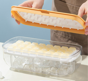 Moule à glaçons créatif double couche en silicone 2022 de qualité alimentaire avec rebord, écologique, boîte transparente et pelle à glace - Product Image 4