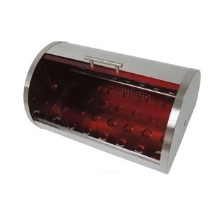 Boîte <span class=keywords><strong>à</strong></span> <span class=keywords><strong>pain</strong></span> <span class=keywords><strong>à</strong></span> couvercle roulant, boîtes et bacs de rangement décoratifs <span class=keywords><strong>en</strong></span> plastique et acier inoxydable pour la cuisine, conteneur alimentaire - Product Image 5