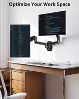 Support mural pour deux moniteurs Max 32 pouces, entièrement réglable, bras double pour moniteur