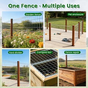Galvanized Welded <b>Wire</b> <b>Mesh</b> Fence 50ft X4ft 2x4 Square <b>Mesh</b> 15 Gauge Waterproof Animal Fencing Barrier for Outdoor Use - Product Image 5