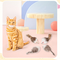 Jouets à mâcher pour animaux de compagnie, souris en fourrure de lapin, peluche pour chat, jouet interactif pour chat, bruissement