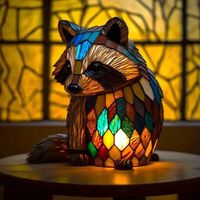 Lampe de nuit en verre teinté en forme de chat, légère, en résine, pour les amoureux des animaux, idéale pour les fêtes - Vente chaude