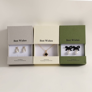 Wholesale Custom Logo Luxury Rectangle Cardboard Jewelry Packaging <b>Box</b> with Velvet Lining Small Double Door Drawer <b>Gift</b> <b>Box</b> - Product Image 5