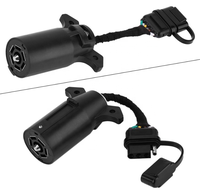 OEM 7-poliger Anhängerstecker auf 4-Wege-Flachstecker-Adapter 6-24V Anhängerstecker Rundsteckverbinder-Konverter für Wohnwagen