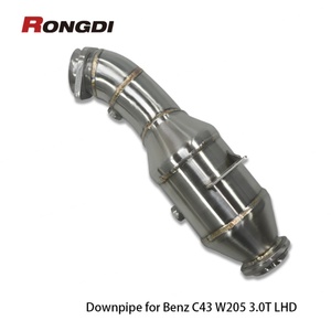 ท่อไอเสียดาวน์ไปป์สำหรับ Mercedes-Benz C43 W205 M276 3.0T สแตนเลสขัดเงา พร้อมเรโซเนเตอร์ สำหรับพวงมาลัยซ้าย - Product Image 2