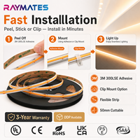 Tira de LED FCOB de Fábrica RAYMATES, Venta al por Mayor, Certificación ETL, CE, RoHS, Cinta Flexible, 2700K, 3000K, 4000K, 6000K, CRI90, 12V, 24V, Luz de Tira LED COB