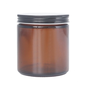 Amber Wide Mouth <b>Glass</b> Storage <b>Jar</b> with Plastic <b>Lid</b> for Candle Cosmetic Packaging 5ml-500ml - Product Image 3