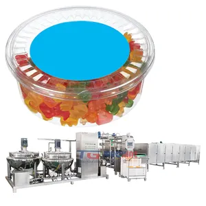 Schlussverkauf vollautomatische Maschine zur Herstellung von Gummibärchen Halal-Süßigkeiten Gummibärchen-Produktionslinie zu verkaufen