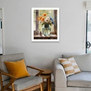 Floral Still Life Paint by Numbers Kit for adults-DIY ba màu sắc khác nhau của hoa 16x20 inch, quà tặng nghệ thuật không khung - Product Image 4