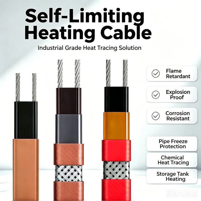Explosion Proof Self Regulating Heat Trace Tape, Waterproof Insulated Outdoor Pipe Freeze Protection Cable, CE EAC Certified