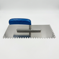 Truelle crantée en acier inoxydable pour le plâtrage, l'application d'adhésif pour carrelage et le lissage du ciment