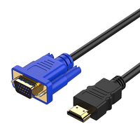 Câble adaptateur convertisseur HDMI vers VGA plaqué or au prix d'usine, 1,5 m pour ordinateur, moniteur, projecteur HDMI