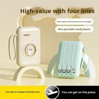 Banque d'alimentation portable mini dessin animé 20000 mAh avec câble intégré, chargeur portable cadeau