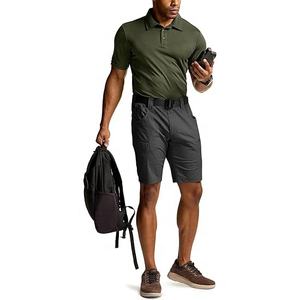 Polo de golf extensible et léger, surdimensionné, de haute qualité, à col double couche, respirant et à séchage rapide. - Product Image 1