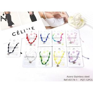 Bracciale in Acciaio Inossidabile con Elefante Argentato e Nodo a Sette Stelle, Braccialetti Charm alla Moda - Product Image 1