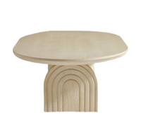 Designer nordique grand et petit salon en bois massif personnalité de forme spéciale table basse en bois ovale table à thé