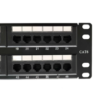 Panneau de brassage réseau 2U 19 pouces en acier UTP 48 ports CAT5E/CAT6 avec gestion des câbles pour système de câblage réseau