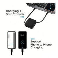 Câble de charge rétractable 4-en-1 pour accessoires de téléphone, vente en gros, USB Type C PD, charge rapide, support, logo personnalisé, cadeau technologique