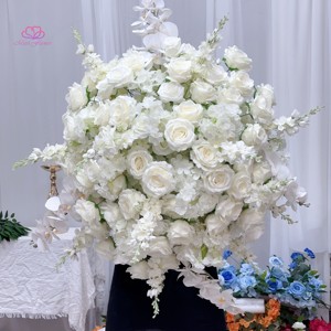 Wholesale 80cm Cream <strong>White</strong> <strong>Hanging</strong> Flower Balls Lightweight Faux Pomanders for Hotel Lobby &amp; Wedding Venue Decor - Product Image 1