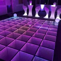 TOP 3d Led Dance Floor DJ Disco Night Club Décoration 3D Miroir RGB Panneaux Tapis Tuile Swired Led Par Machines De Mariage Offre Spéciale CE