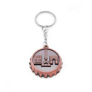 Vente en gros de porte-clés souvenir de bouchon de bouteille porte-clés arc de triomphe tour eiffel Notre Dame de <span class=keywords><strong>Paris</strong></span> - Product Image 3